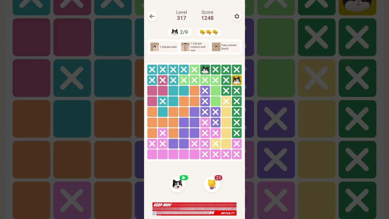 Meowdoku Level 317 board layout
