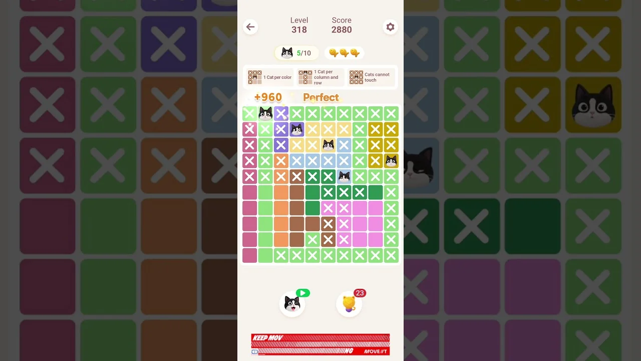 Meowdoku Level 318 board layout