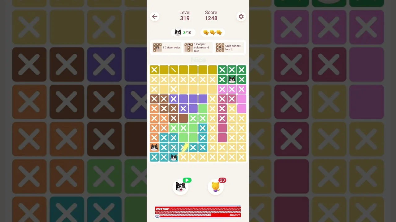 Meowdoku Level 319 board layout