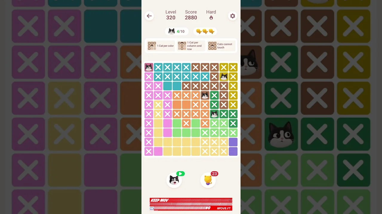 Meowdoku Level 320 board layout