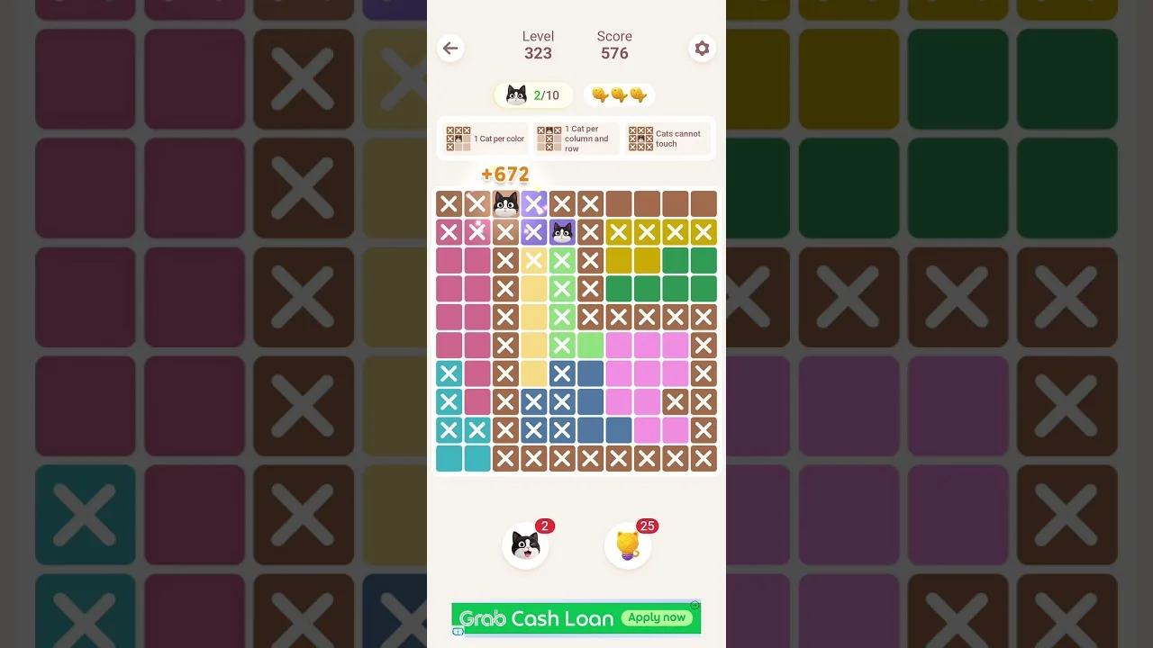 Meowdoku Level 323 board layout