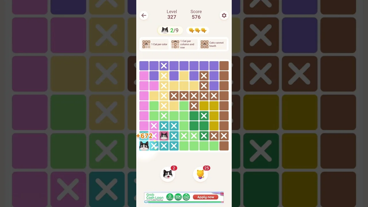 Meowdoku Level 327 board layout