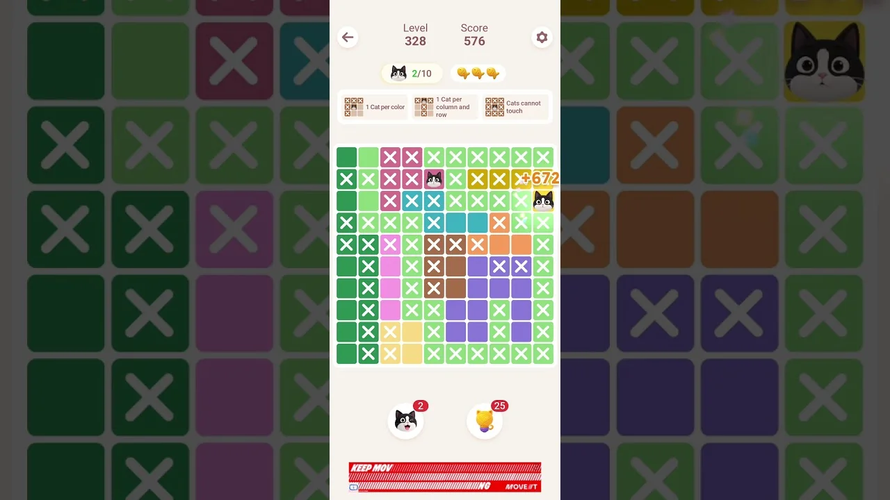 Meowdoku Level 328 board layout