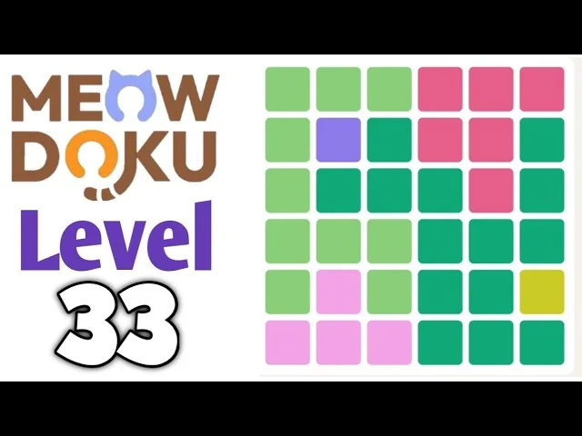 Meowdoku Level 33 board layout
