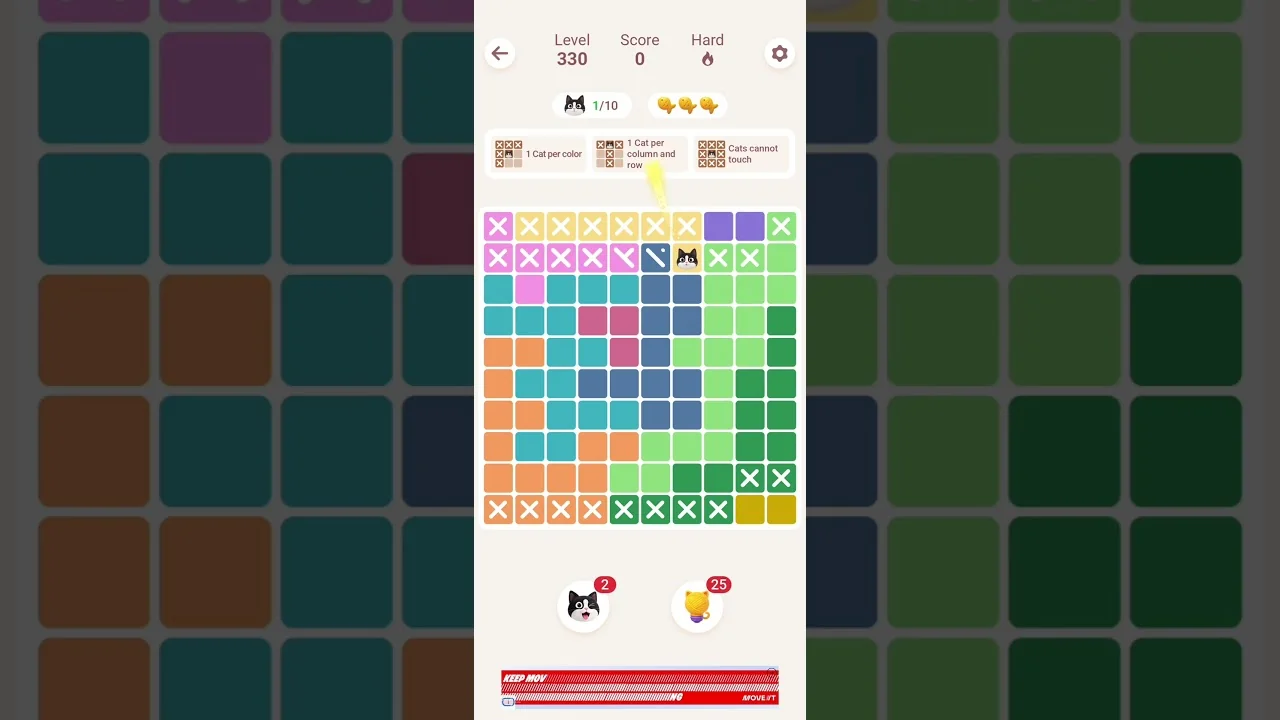 Meowdoku Level 330 board layout