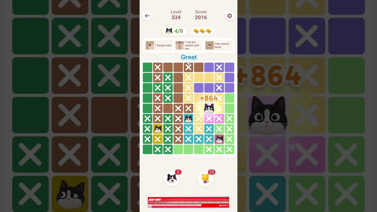 Meowdoku Level 334 board layout