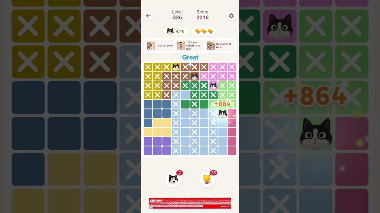Meowdoku Level 336 board layout