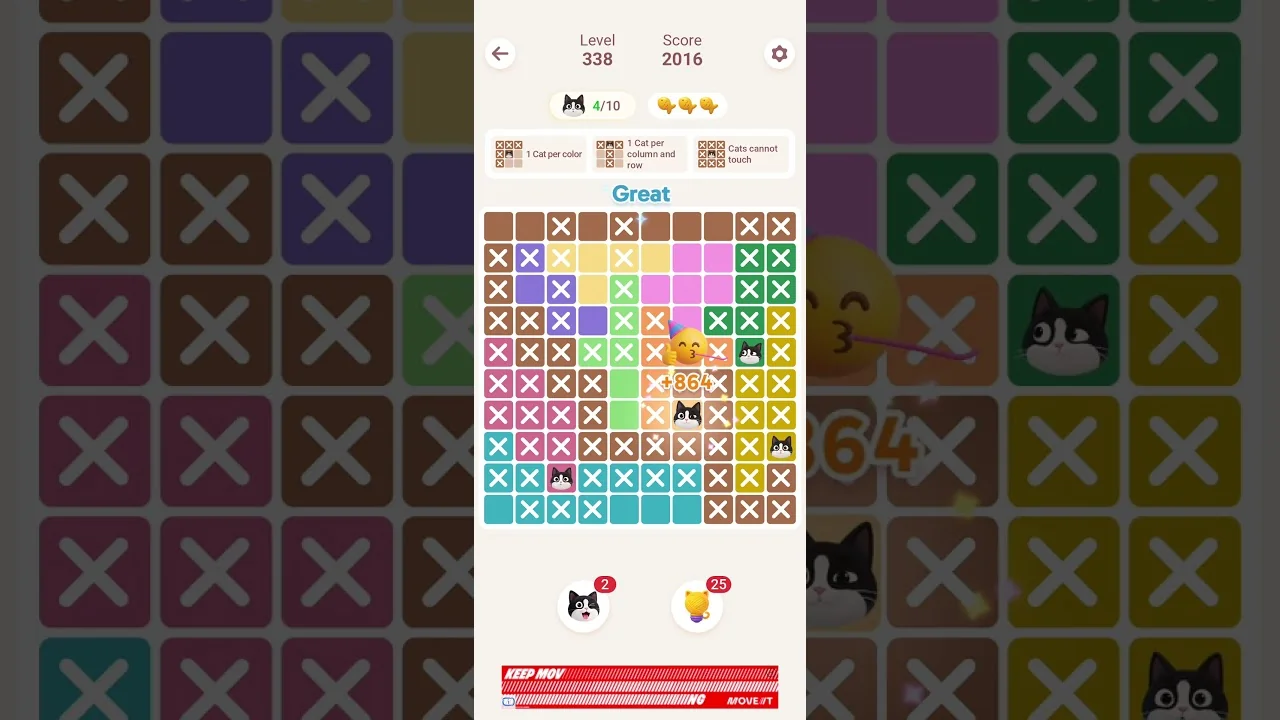 Meowdoku Level 338 board layout