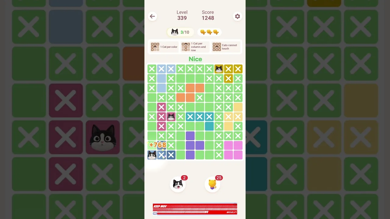 Meowdoku Level 339 board layout