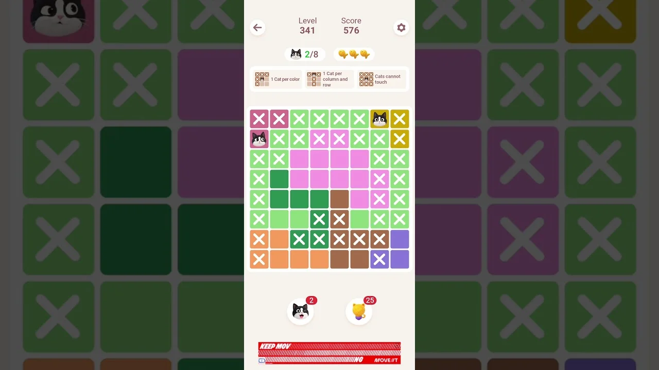 Meowdoku Level 341 board layout