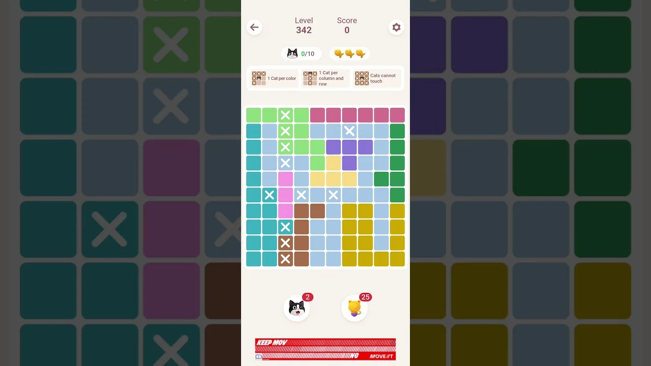 Meowdoku Level 342 board layout