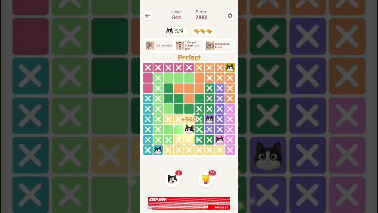Meowdoku Level 344 board layout