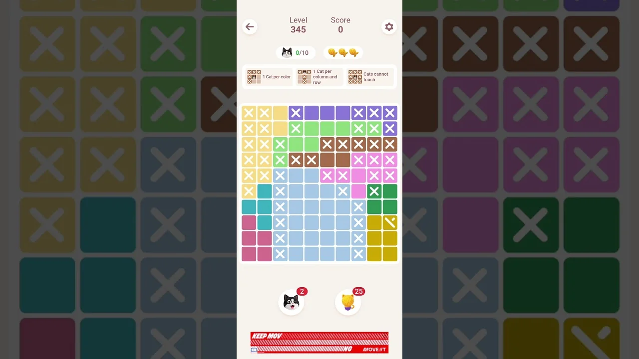 Meowdoku Level 345 board layout