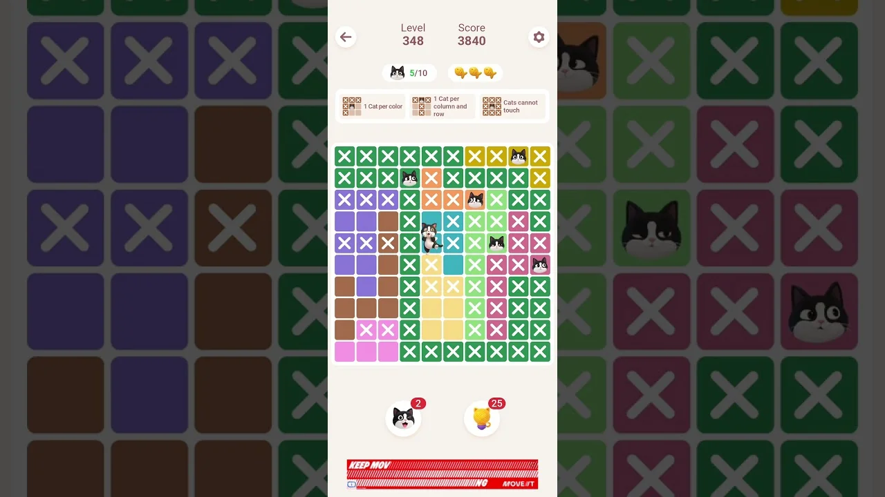 Meowdoku Level 348 board layout