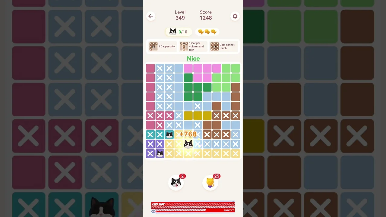 Meowdoku Level 349 board layout