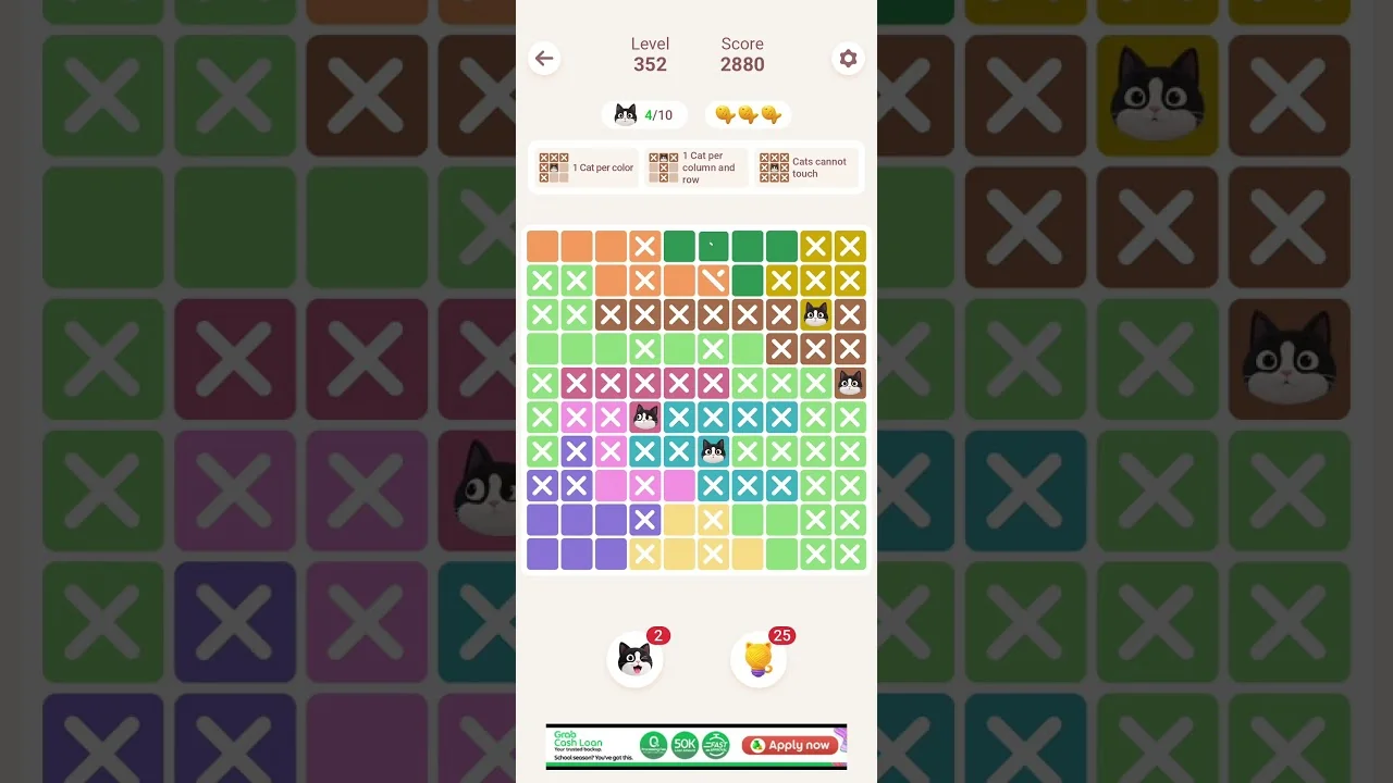 Meowdoku Level 352 board layout