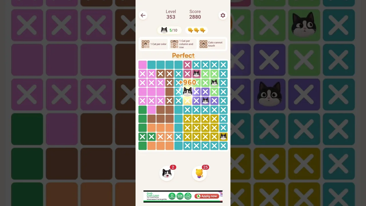 Meowdoku Level 353 board layout
