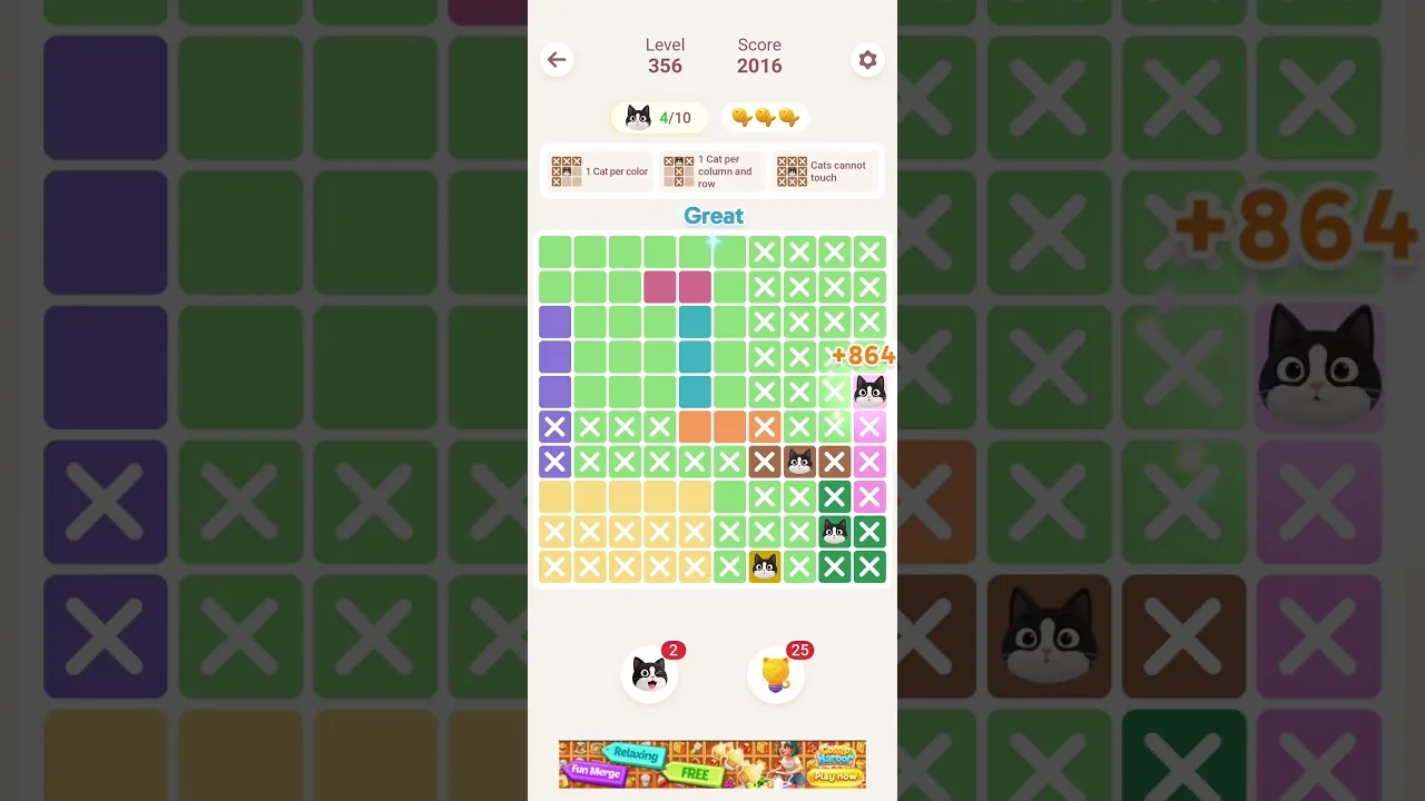 Meowdoku Level 356 board layout