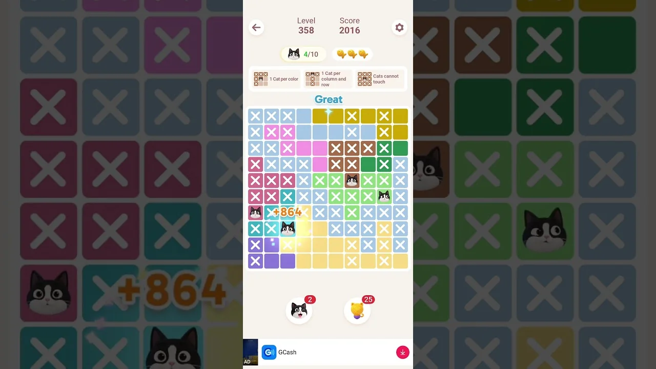 Meowdoku Level 358 board layout