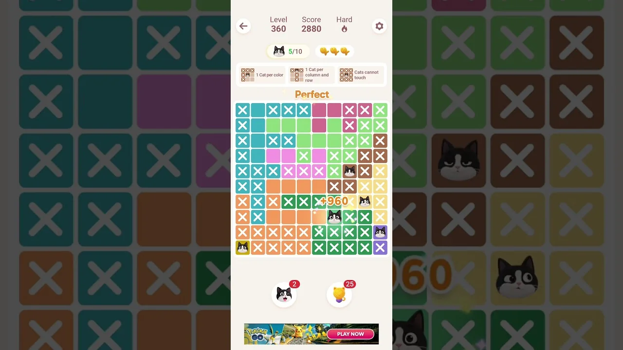 Meowdoku Level 360 board layout