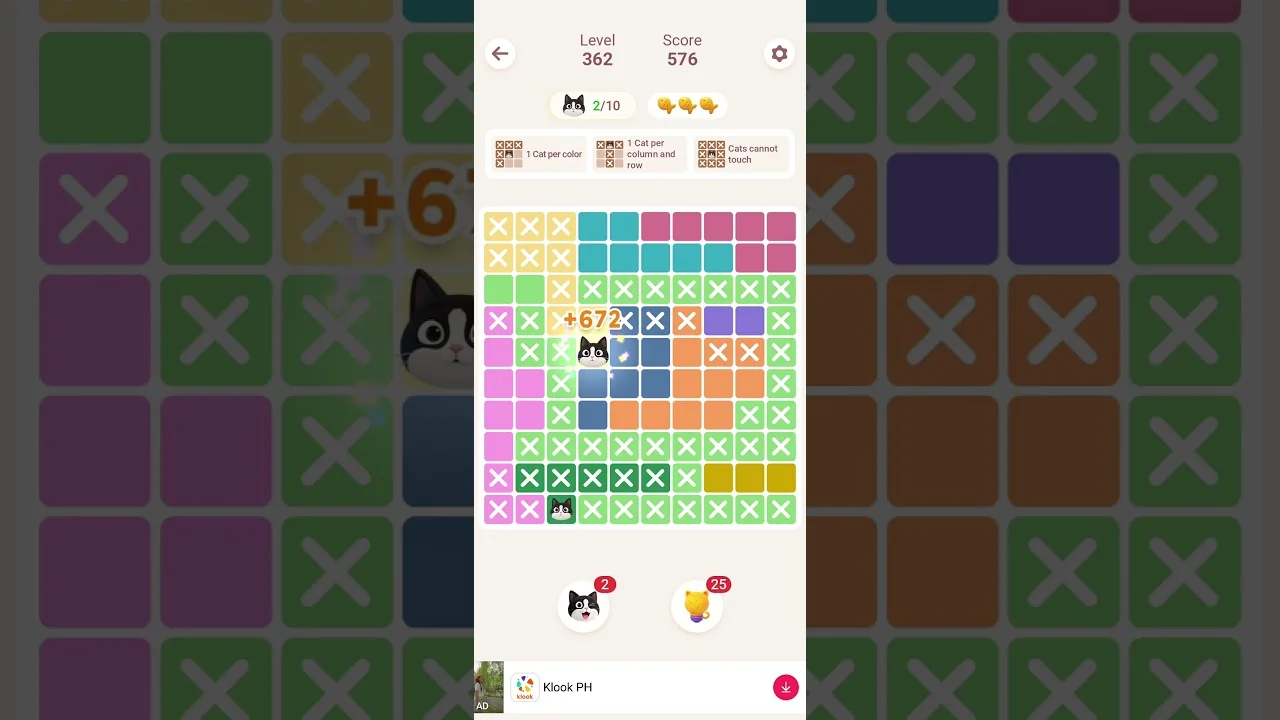 Meowdoku Level 362 board layout