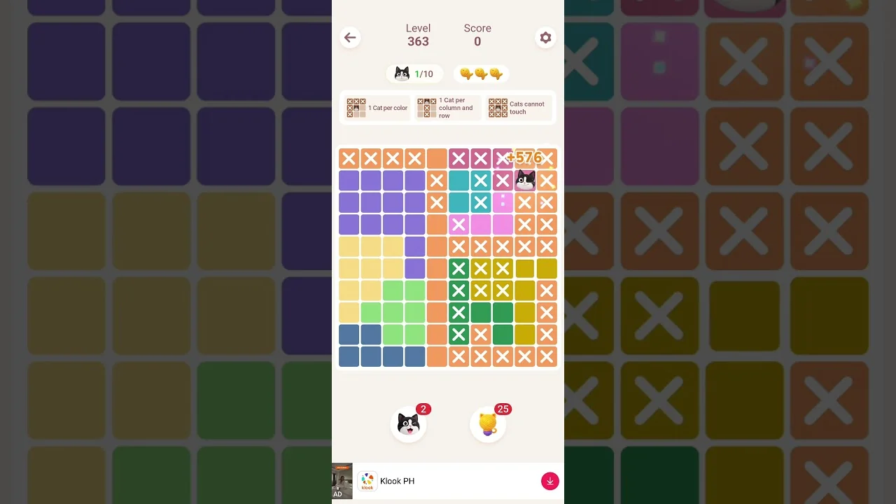 Meowdoku Level 363 board layout