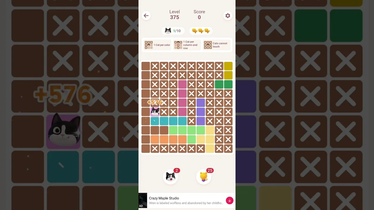 Meowdoku Level 375 board layout