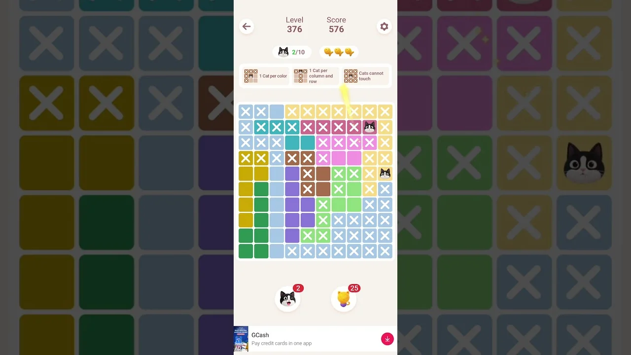 Meowdoku Level 376 board layout
