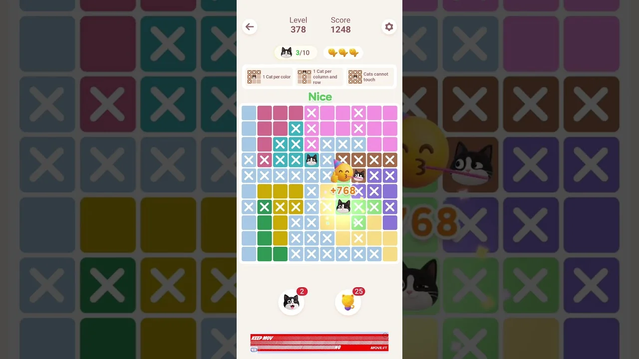 Meowdoku Level 378 board layout