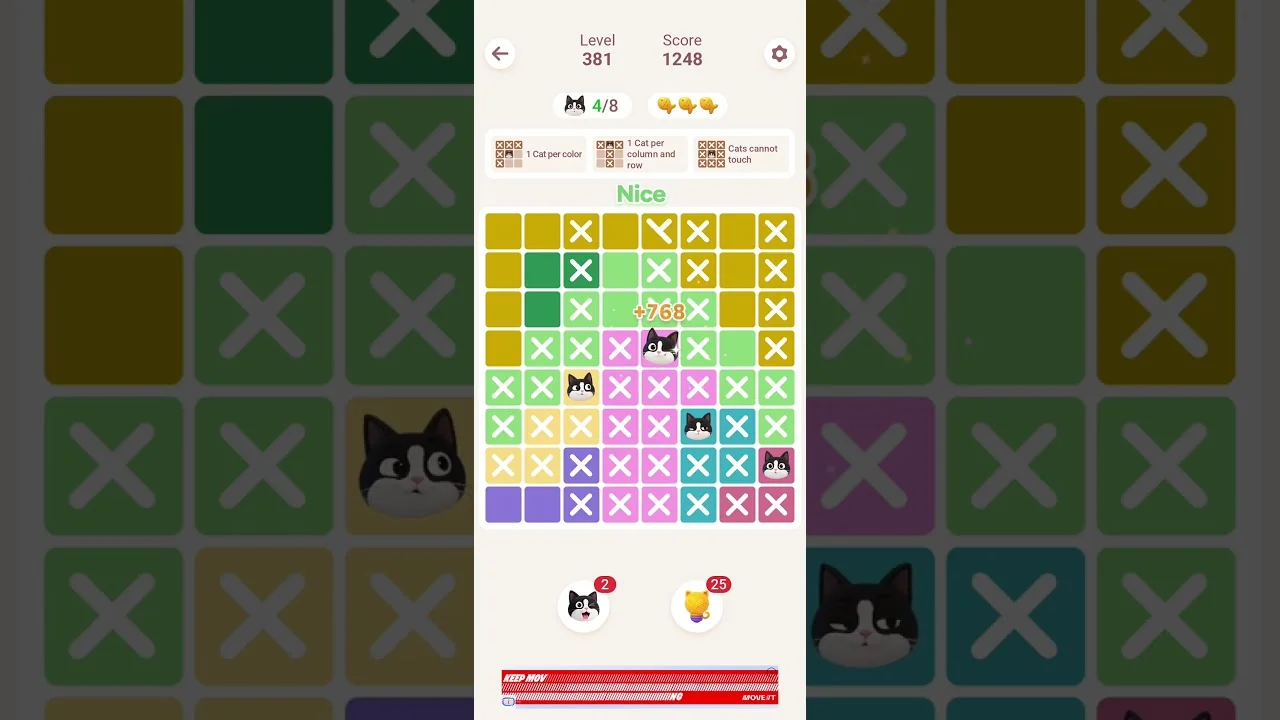Meowdoku Level 381 board layout