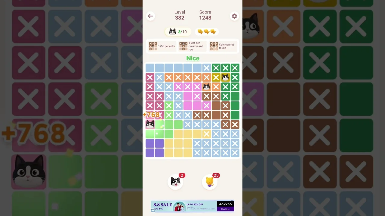 Meowdoku Level 382 board layout