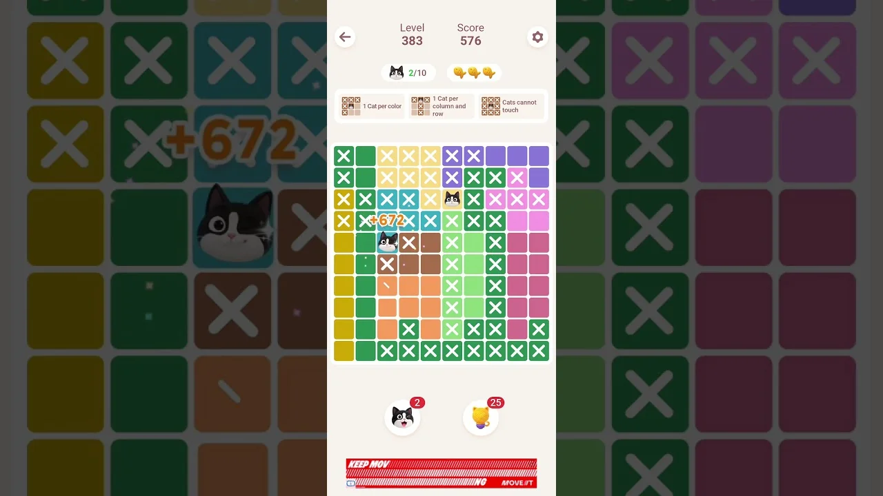 Meowdoku Level 383 board layout