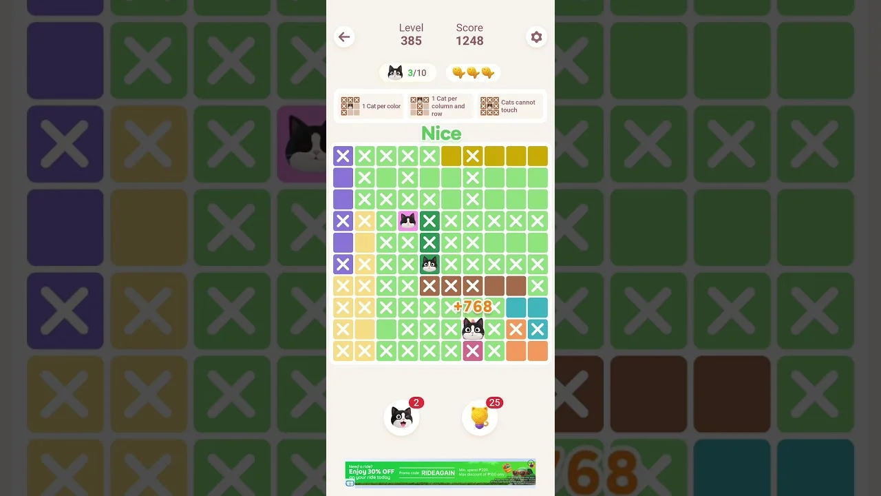 Meowdoku Level 385 board layout