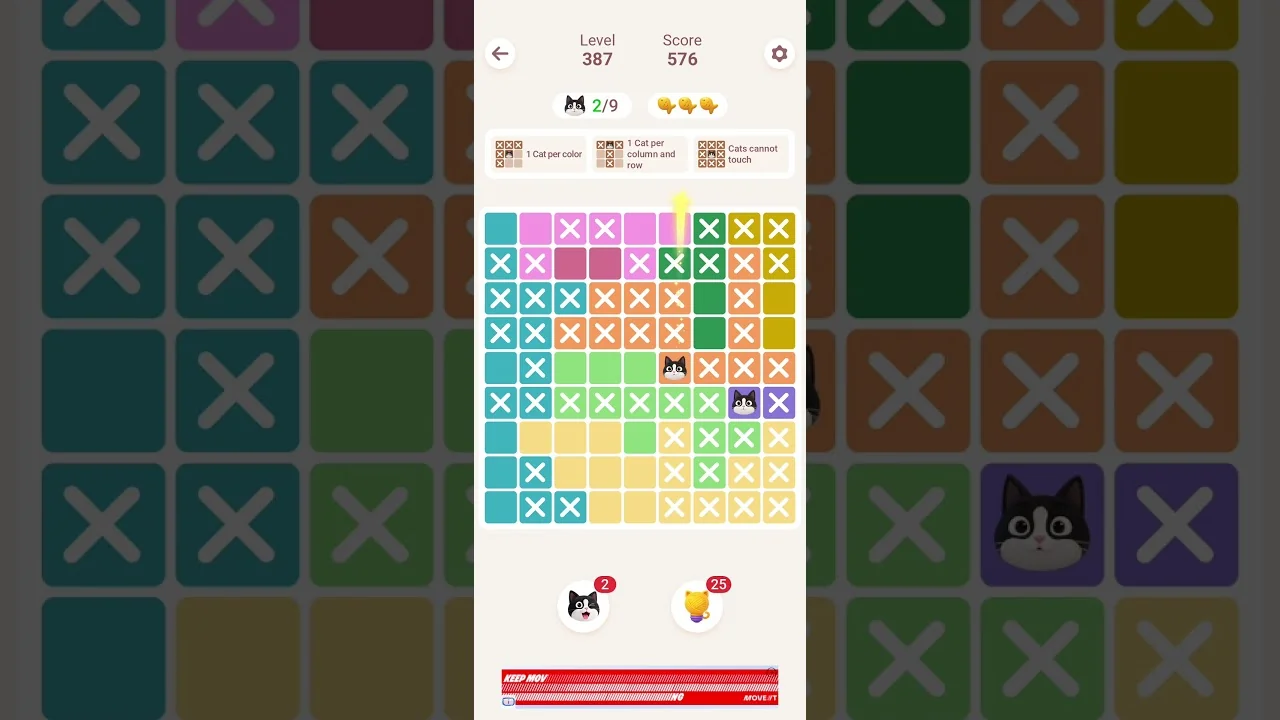 Meowdoku Level 387 board layout