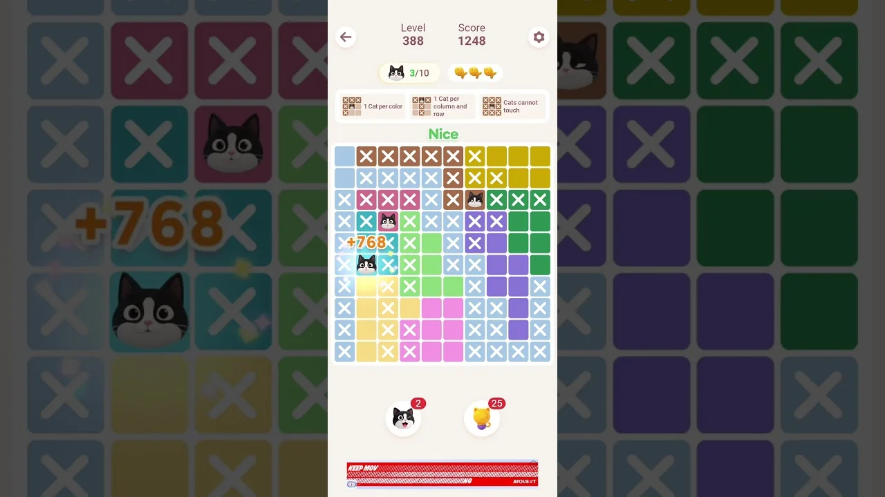 Meowdoku Level 388 board layout