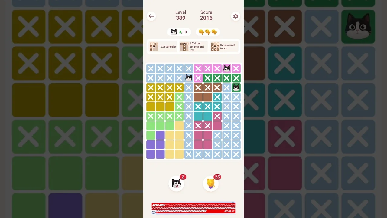 Meowdoku Level 389 board layout