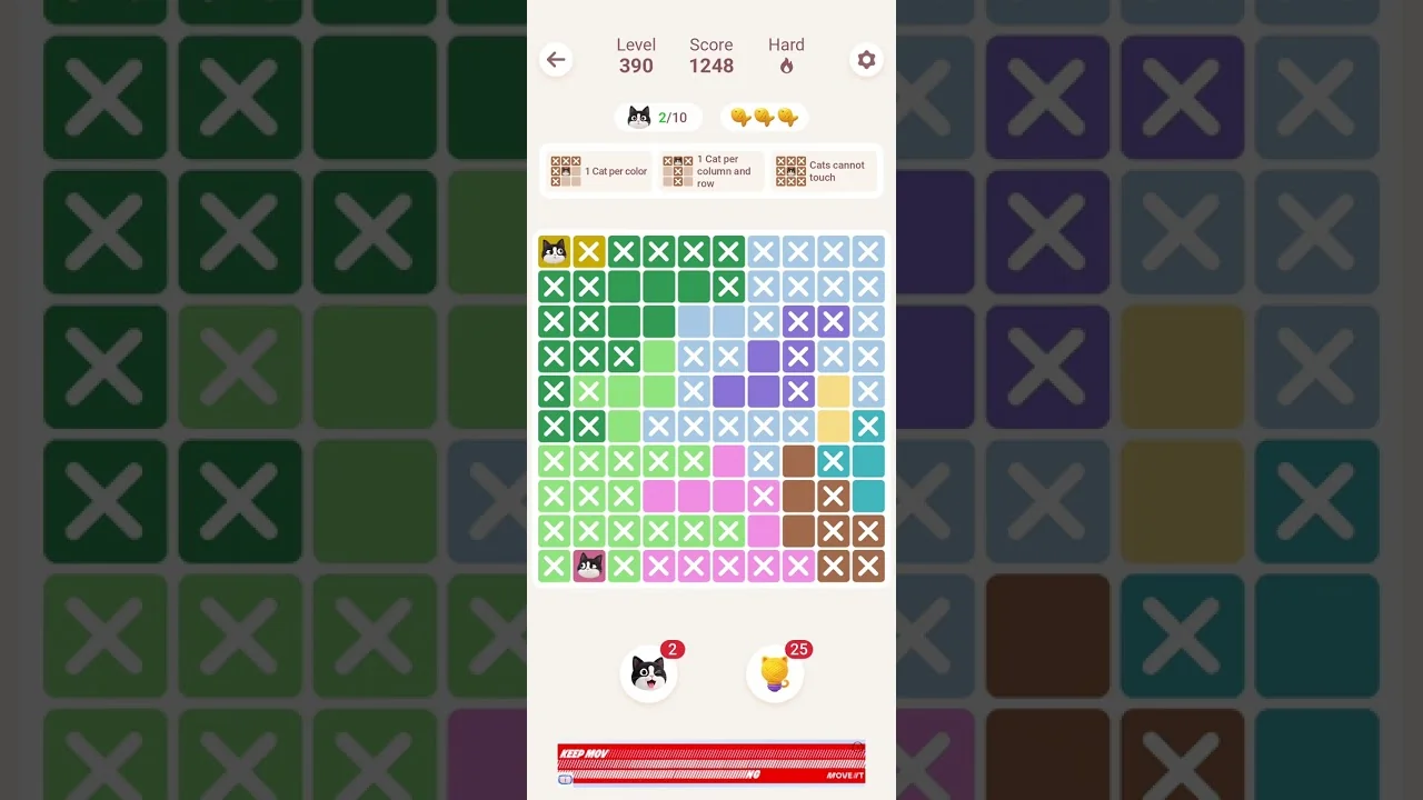 Meowdoku Level 390 board layout
