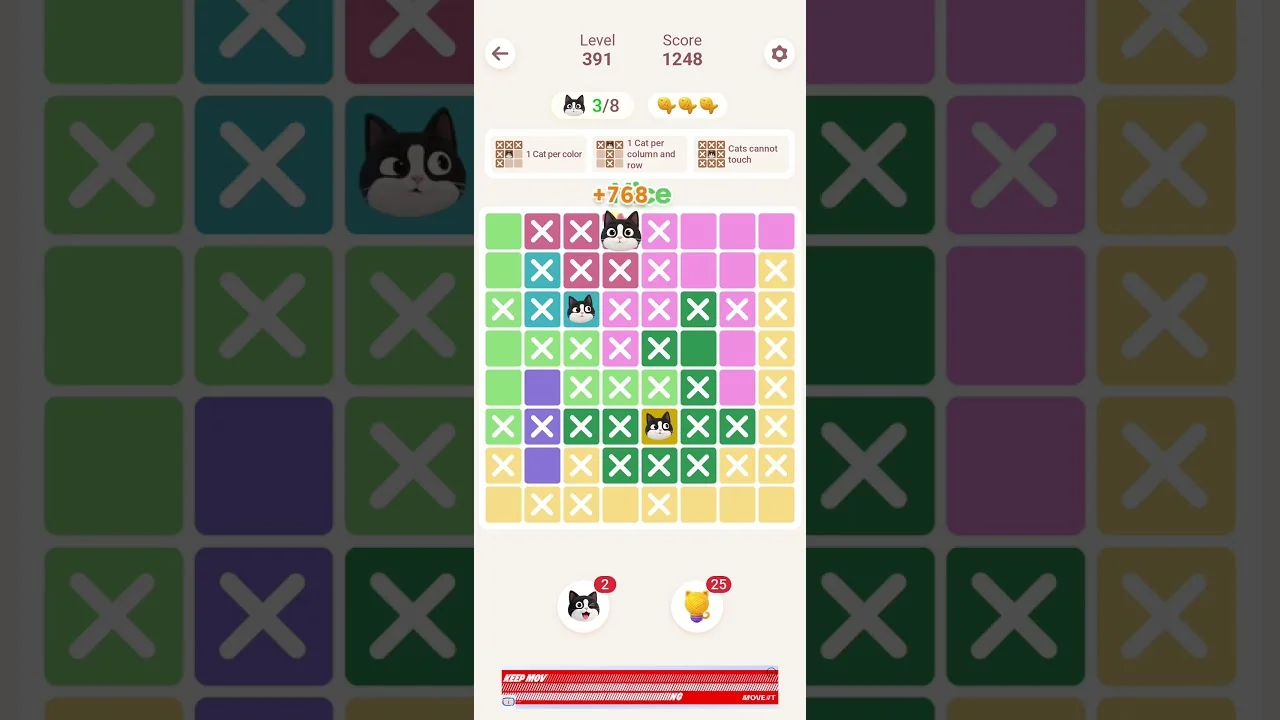 Meowdoku Level 391 board layout