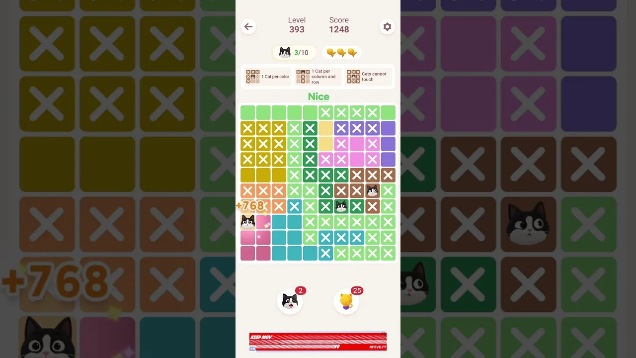 Meowdoku Level 393 board layout