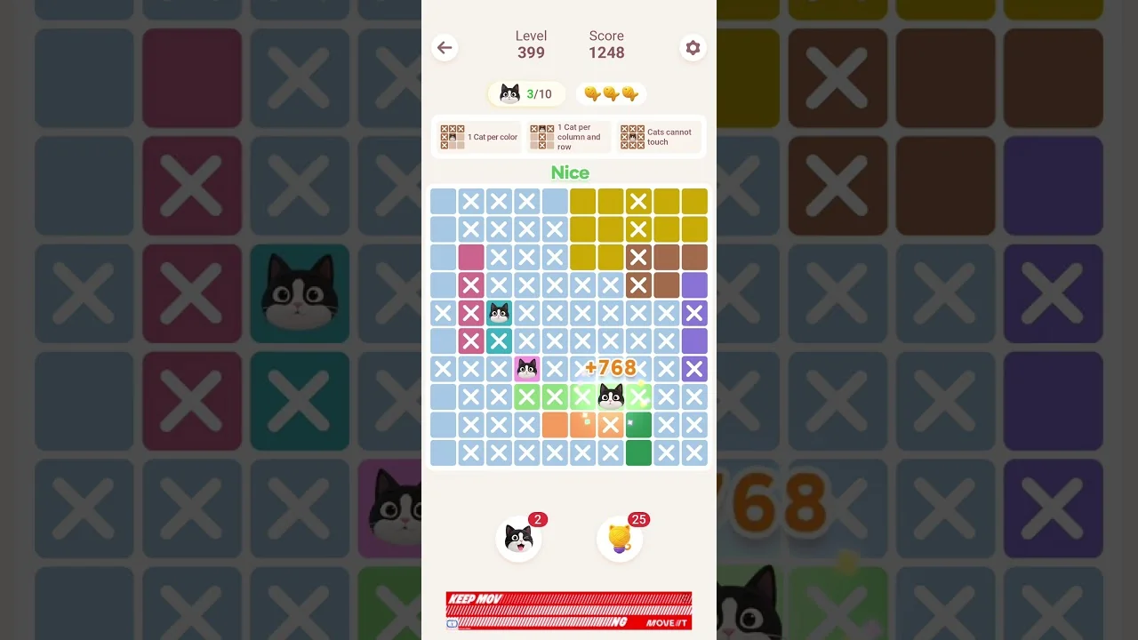 Meowdoku Level 399 board layout