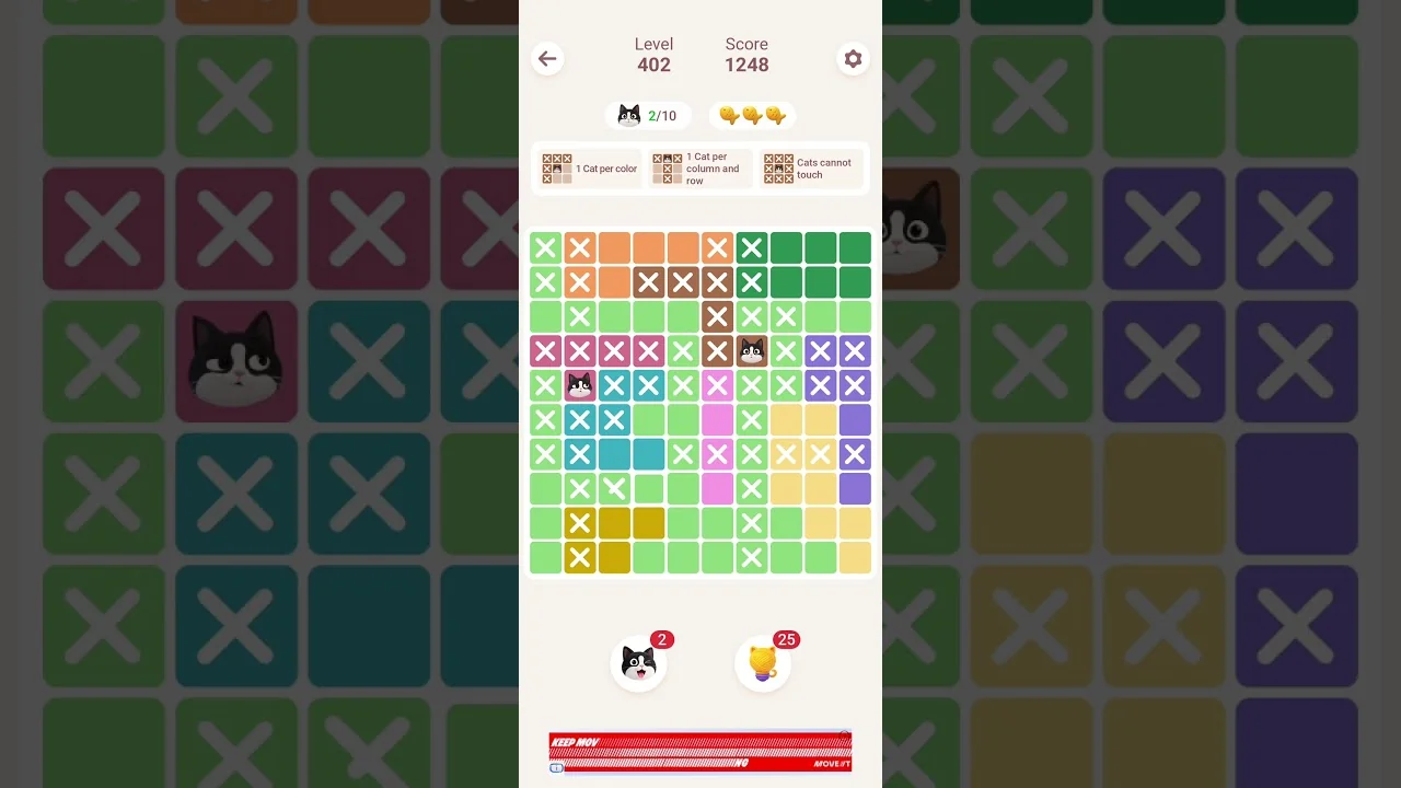 Meowdoku Level 402 board layout