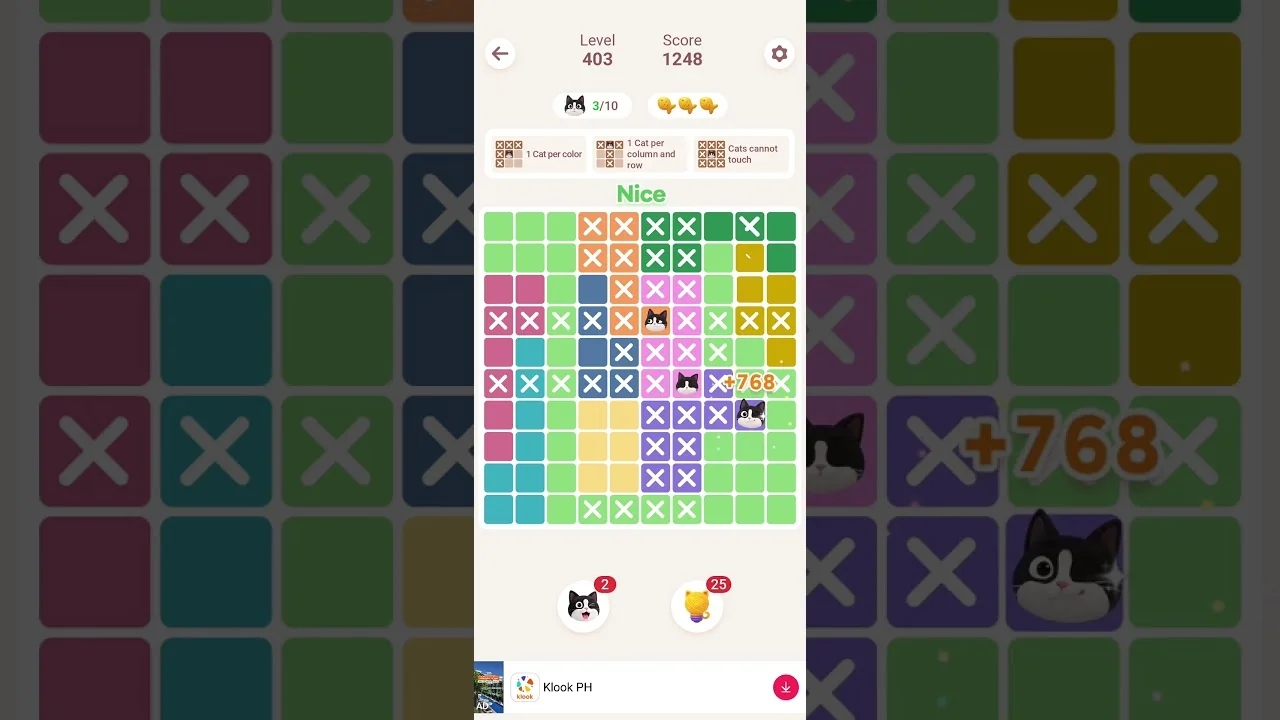Meowdoku Level 403 board layout