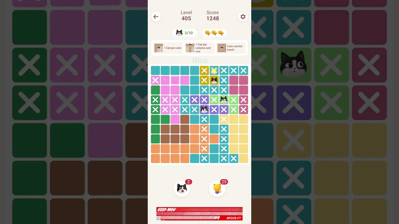 Meowdoku Level 405 board layout