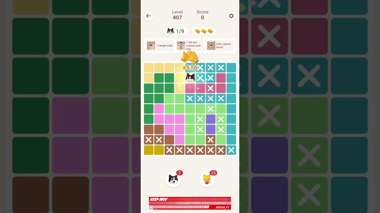 Meowdoku Level 407 board layout