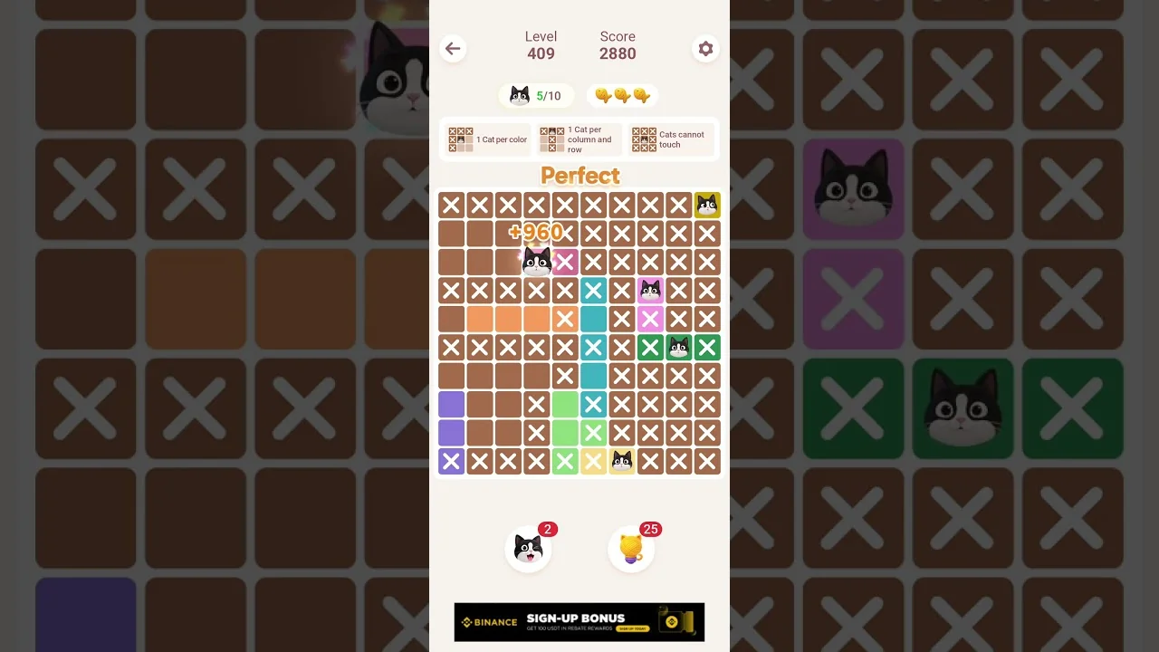 Meowdoku Level 409 board layout