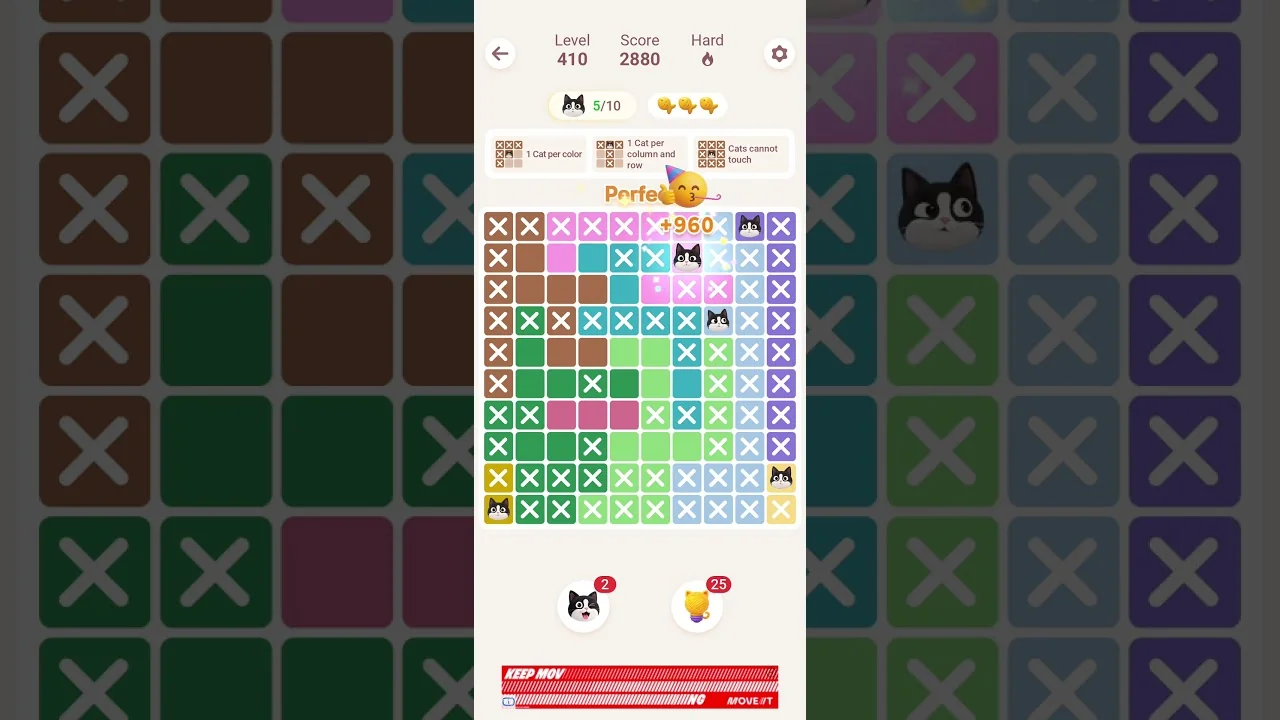 Meowdoku Level 410 board layout