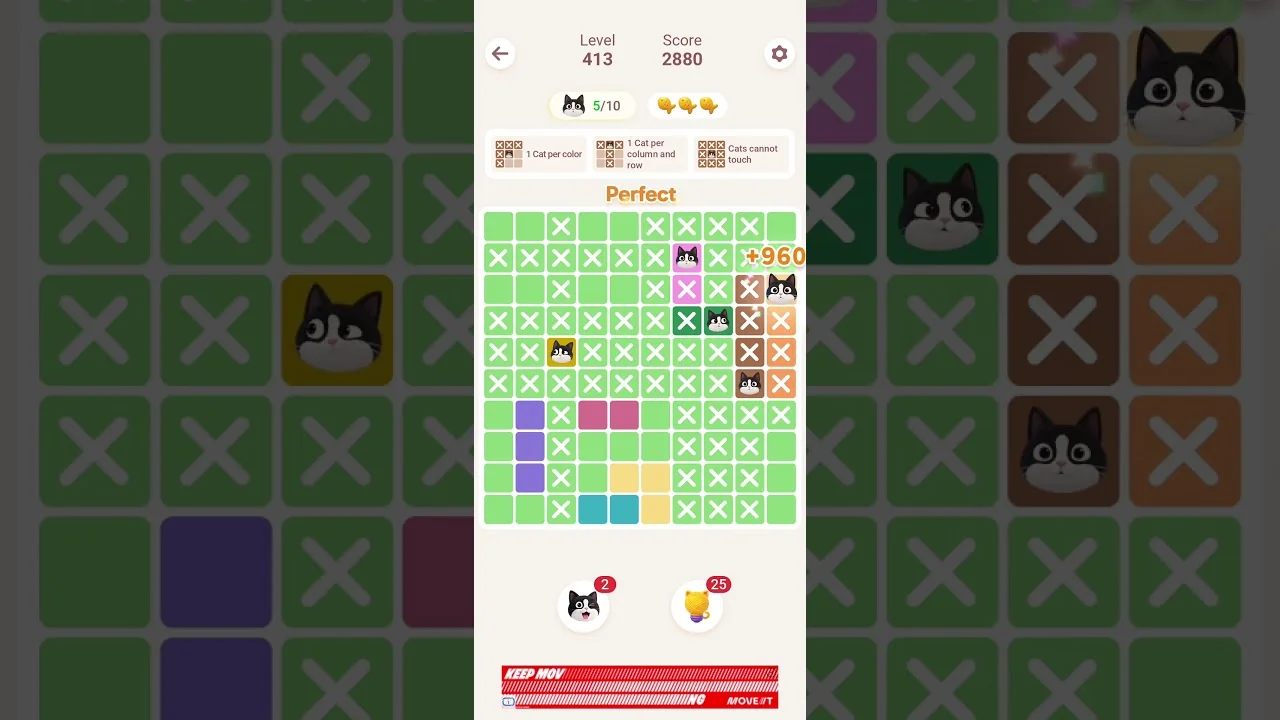 Meowdoku Level 413 board layout