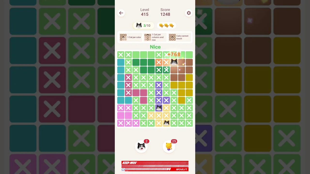 Meowdoku Level 415 board layout