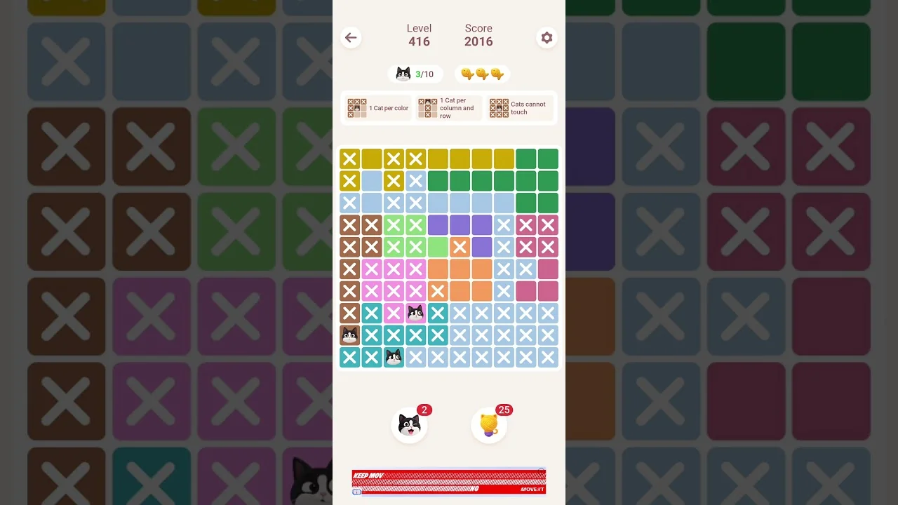 Meowdoku Level 416 board layout