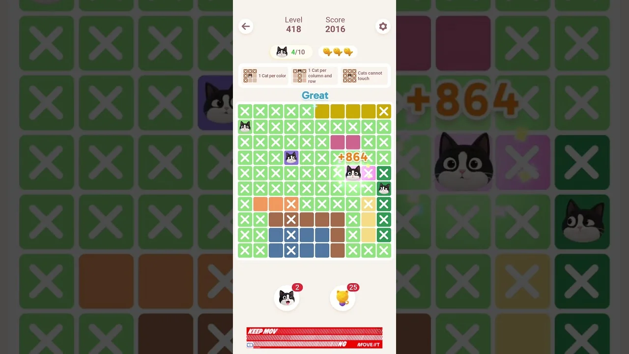 Meowdoku Level 418 board layout
